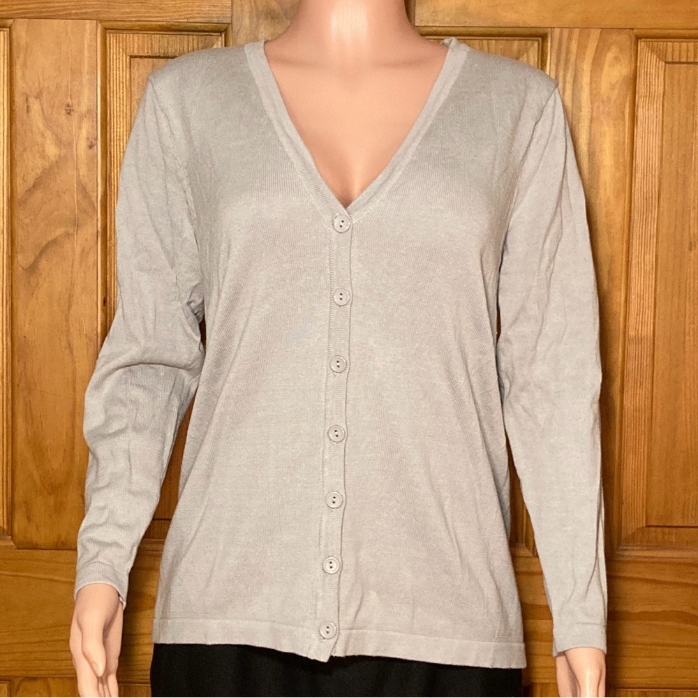 NWOT Vicki Wayne Vintage 80s 90s Lightweight Cardigan Gray Size MP
